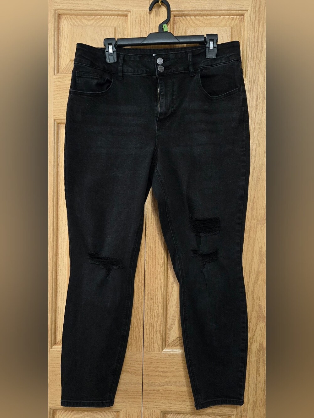 Maurices Black Distressed Skinny Jeggings